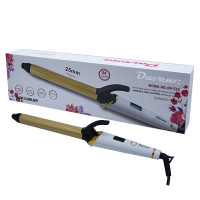 مجعد شعر بقوة 55 واط مع شاشة عرض رقمية لون ذهبي وابيض  DV-525 من دافينا