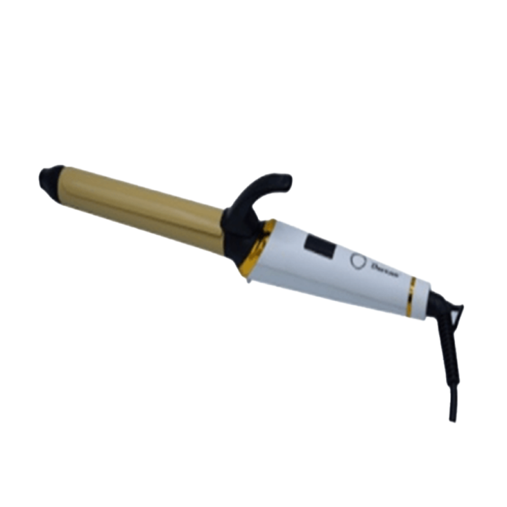 مجعد شعر بقوة 55 واط مع شاشة عرض رقمية لون ذهبي وابيض  DV-525 من دافينا