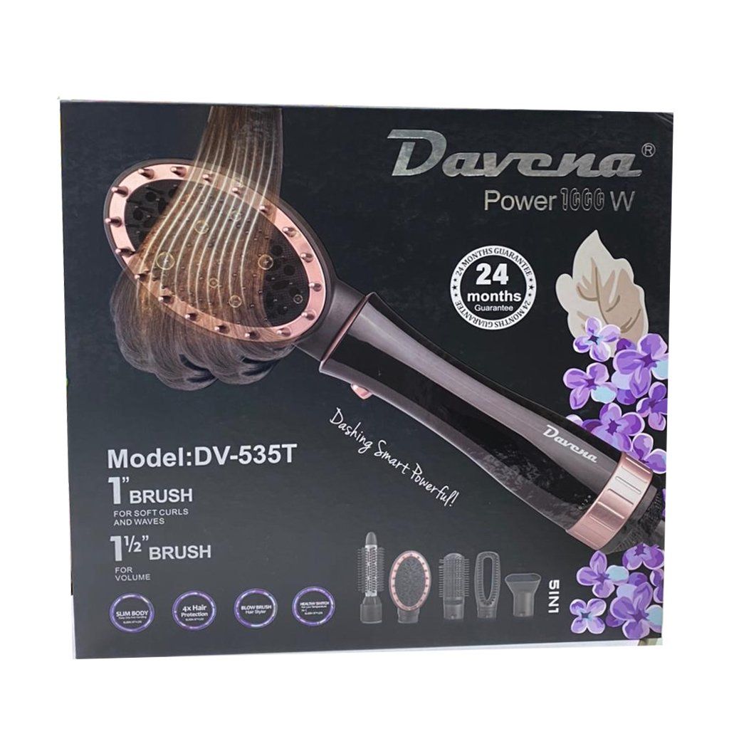 مصفف الشعر 1000 وات 5 قطع وردي DV535T من دافينا