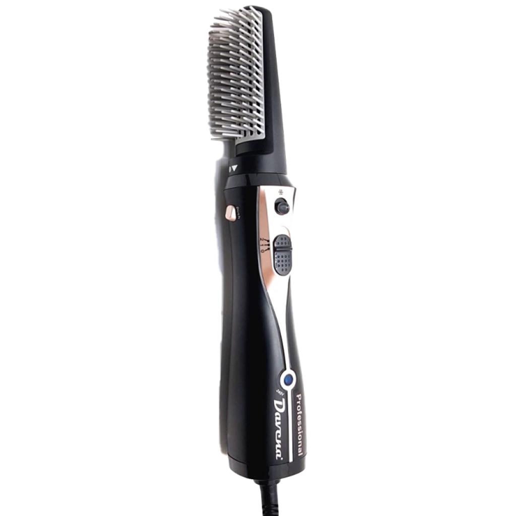 استشوار الشعر حار وبارد بتقنية الايونات مع فرشة وسرعتين 1200 واط لون اسود  D-601  من دافينا