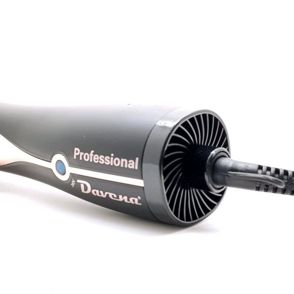 استشوار الشعر حار وبارد بتقنية الايونات مع فرشة وسرعتين 1200 واط لون اسود  D-601  من دافينا