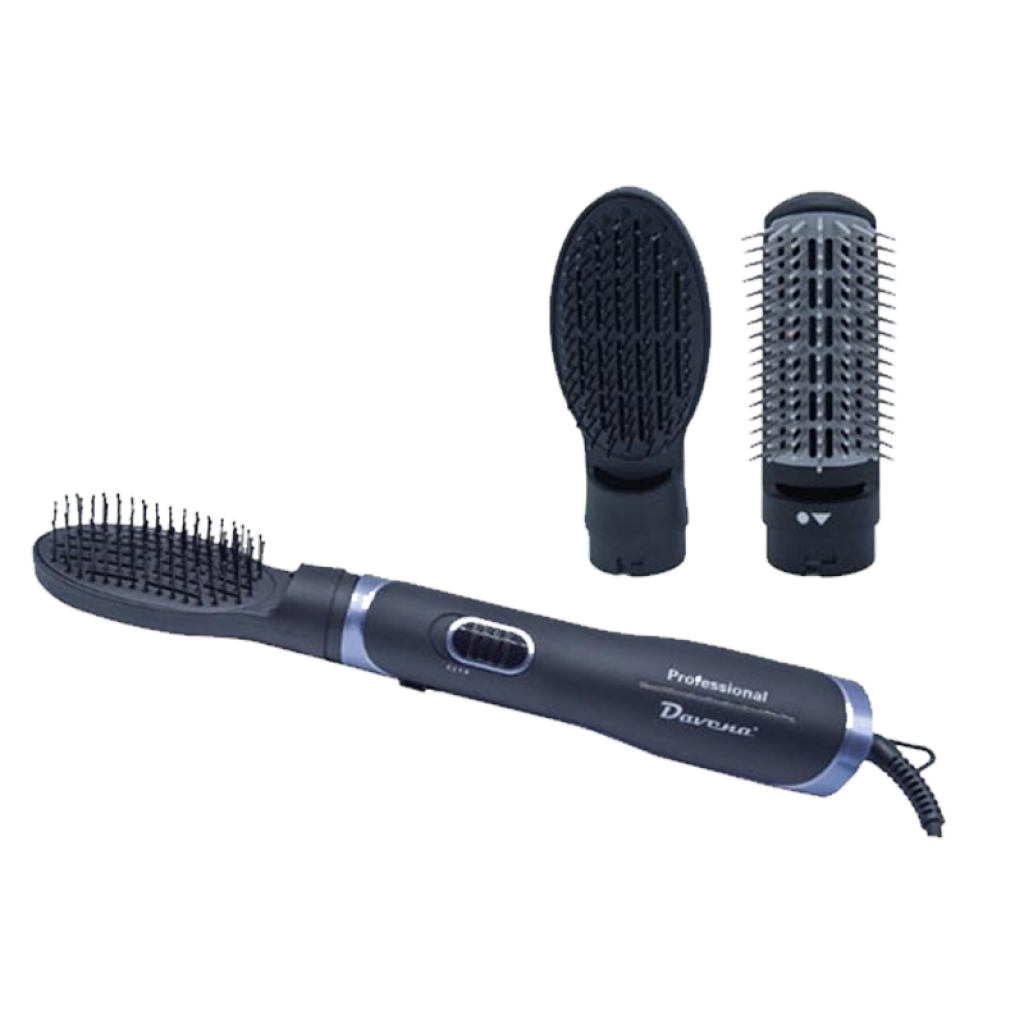استشوار الشعر حار وبارد بتقنية الايونات مع فرشتين وسرعتين 1200 واط لون اسود  D-702  من دافينا