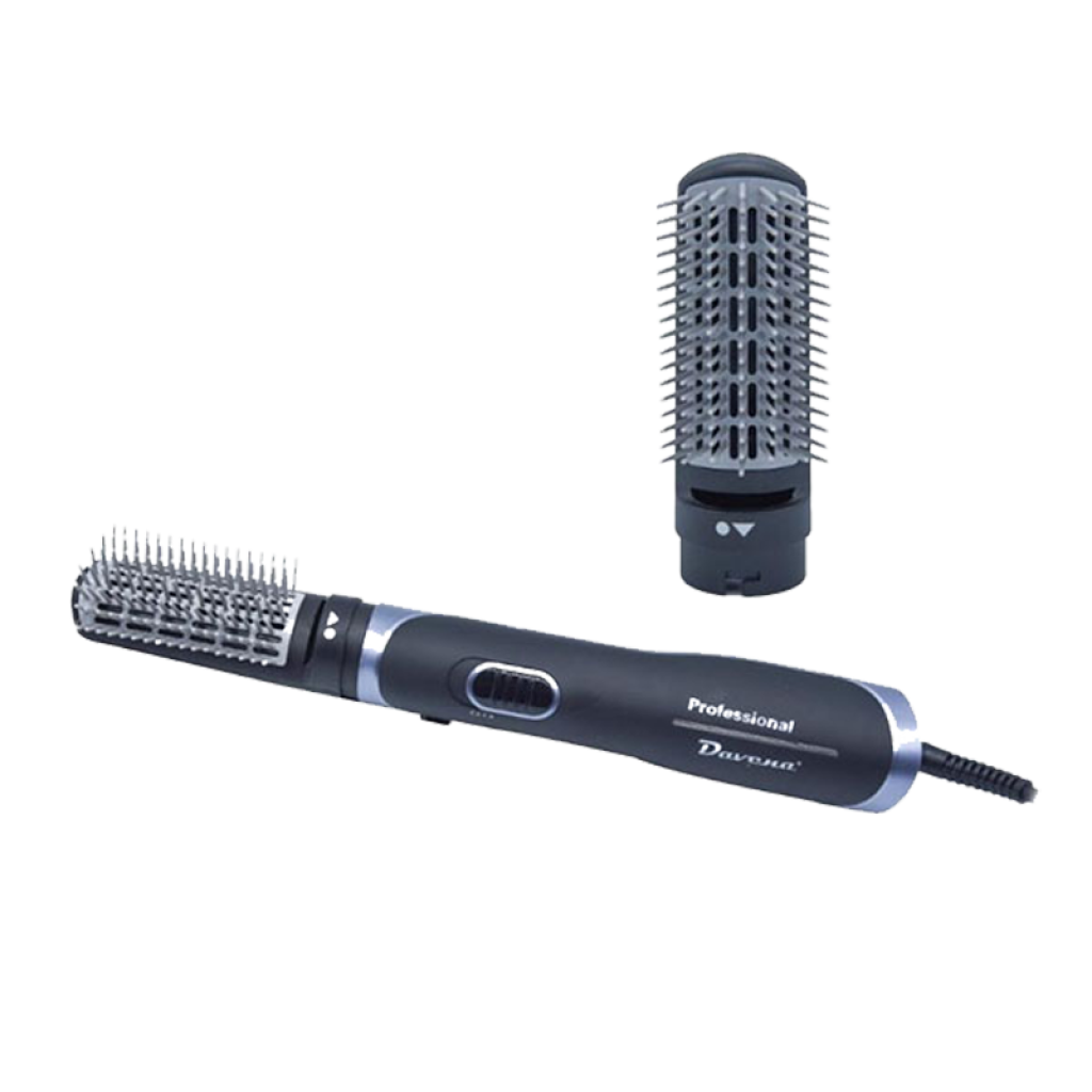 استشوار الشعر حار وبارد بتقنية الايونات مع فرشة وسرعتين 1200 واط لون اسود  D-701  من دافينا