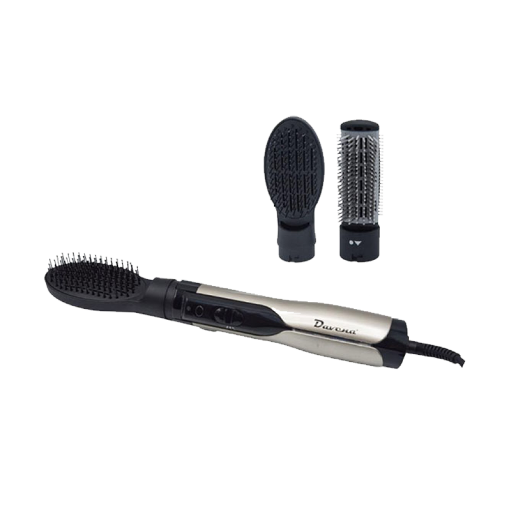 استشوار الشعر حار وبارد بتقنية الايونات مع فرشتين وسرعتين 1000 واط لون ذهبي DV-507  من دافينا