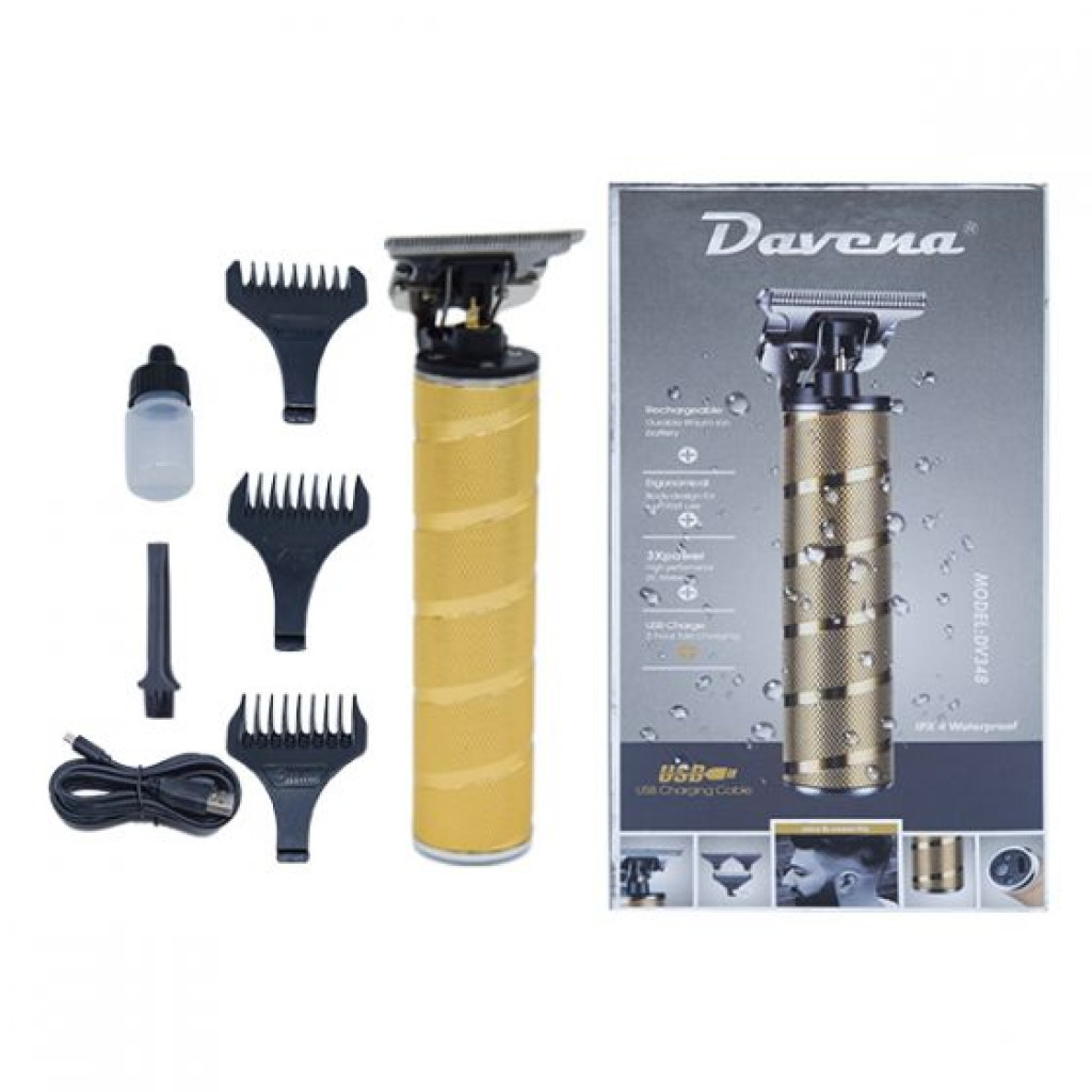 ماكينة حلاقة 6 قطع ذهبي لتنعيم الشعر ومقاومة للماء DV348 من دافينا