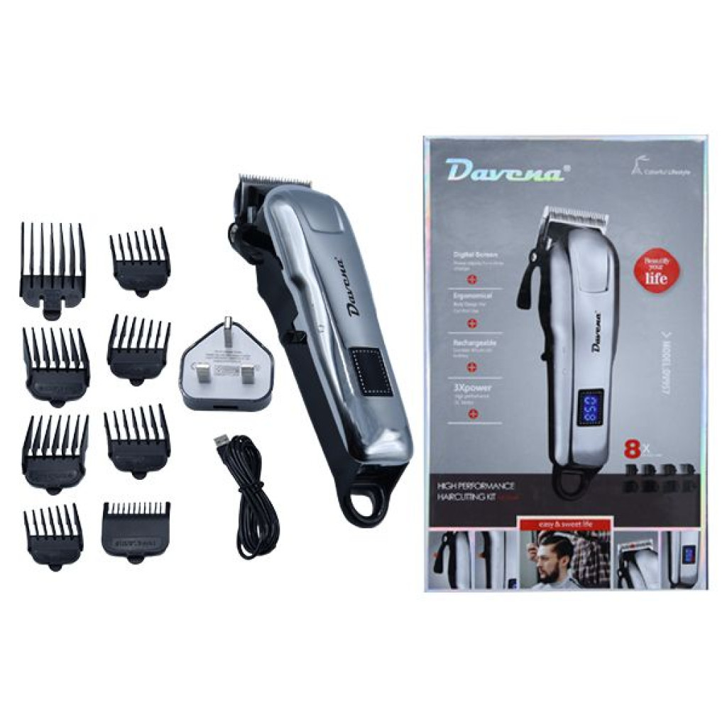 ماكينة حلاقة شعر متعددة الاستخدام مع شاشة عرض رقمية لون أبيض DV-957 من دافينا