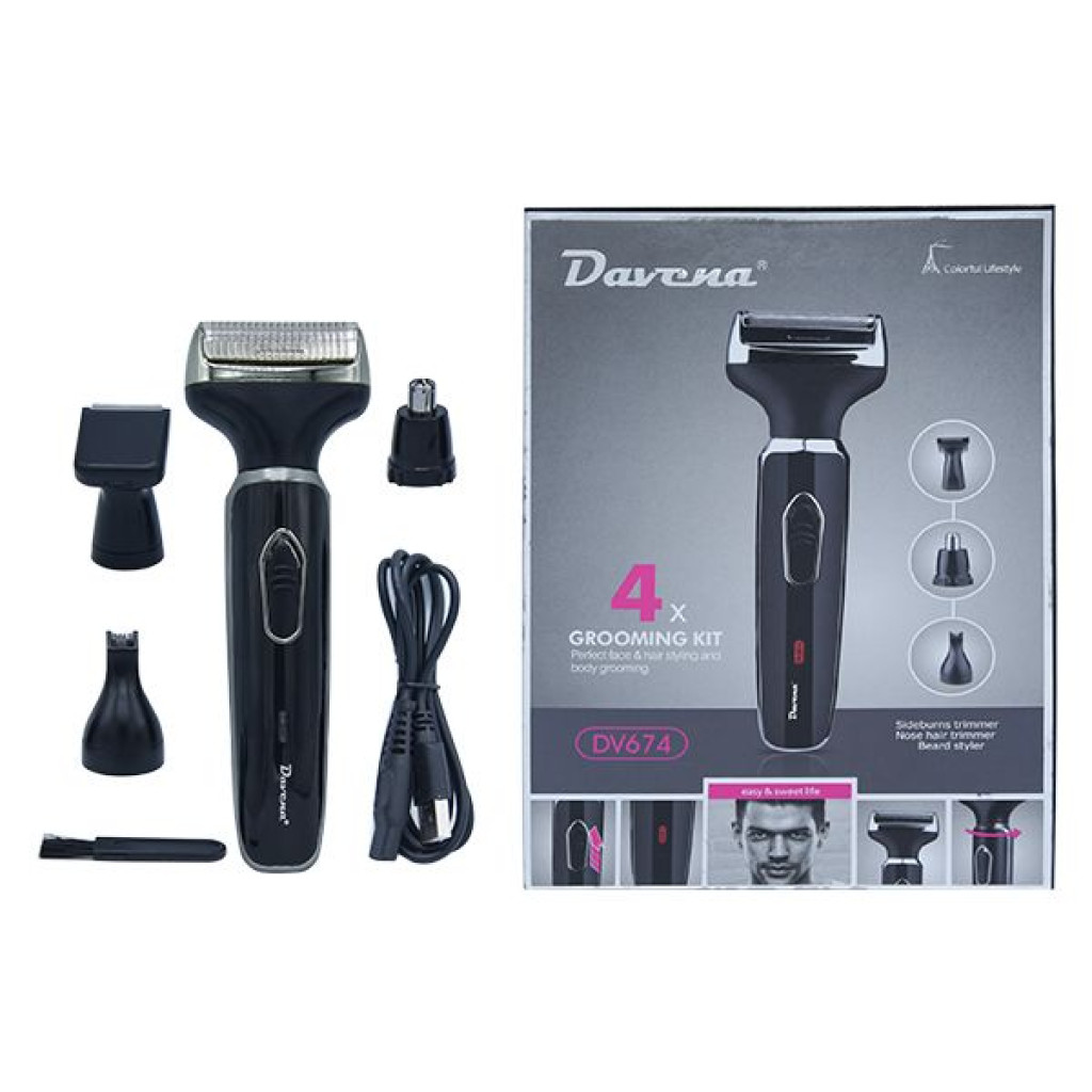 ماكينة حلاقة وتنعيم متعددة الاستخدام لون اسود  DV-674 من دافينا