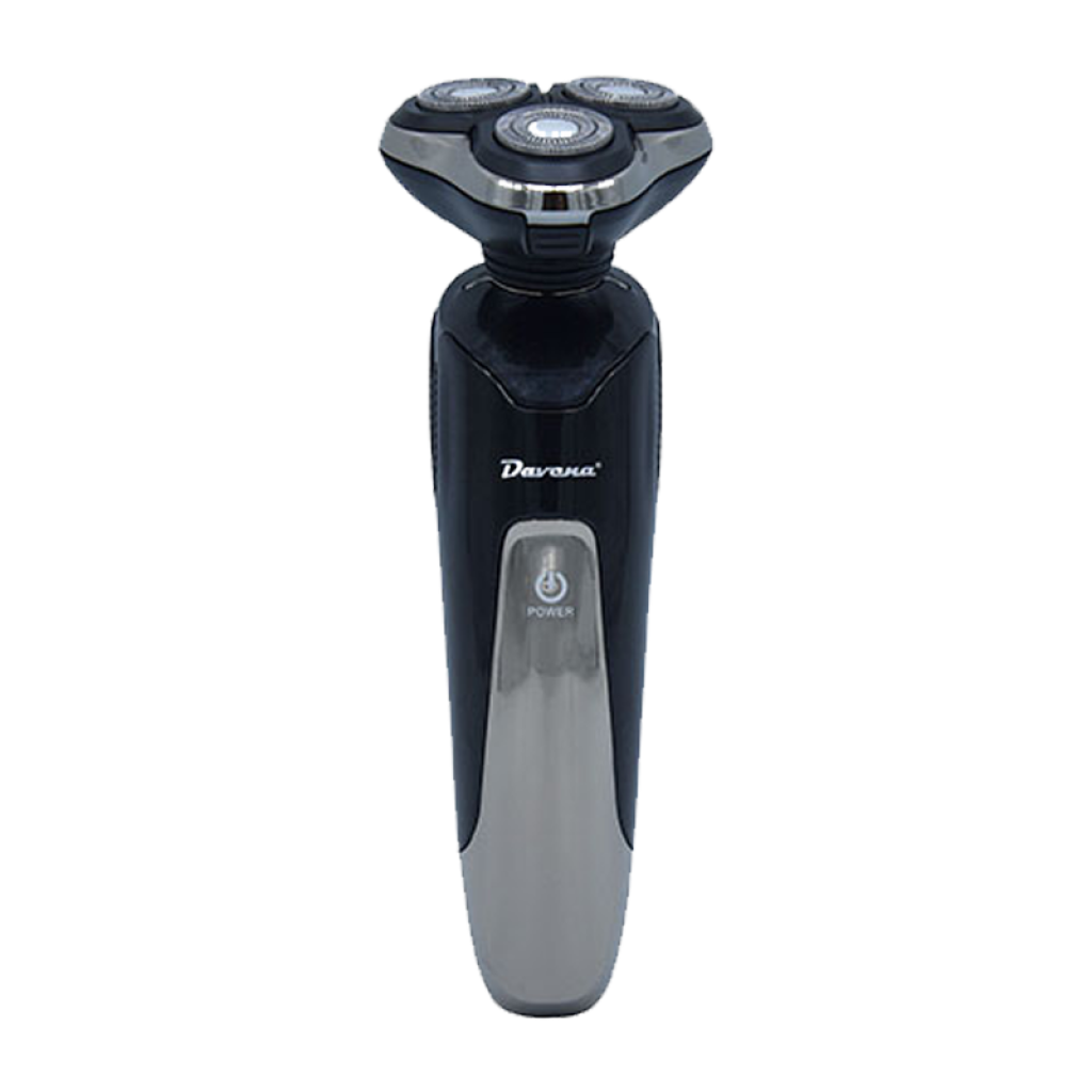 ماكينة حلاقة تنعيم بثلاث رؤوس مع شاشة رقمية ضد الماء لون اسود DV-617 دافينا