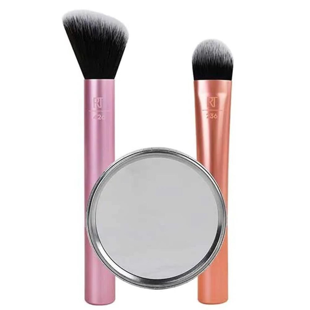 مجموعة فرش الوجه مع مراية من ريل تكنيك