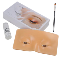 لوحة ممارسة مكياج العيون من السيليكون مع قطعة واحدة من زيت التنظيف ، قطعة واحدة من فرشاة ظلال العيون من لياريتي