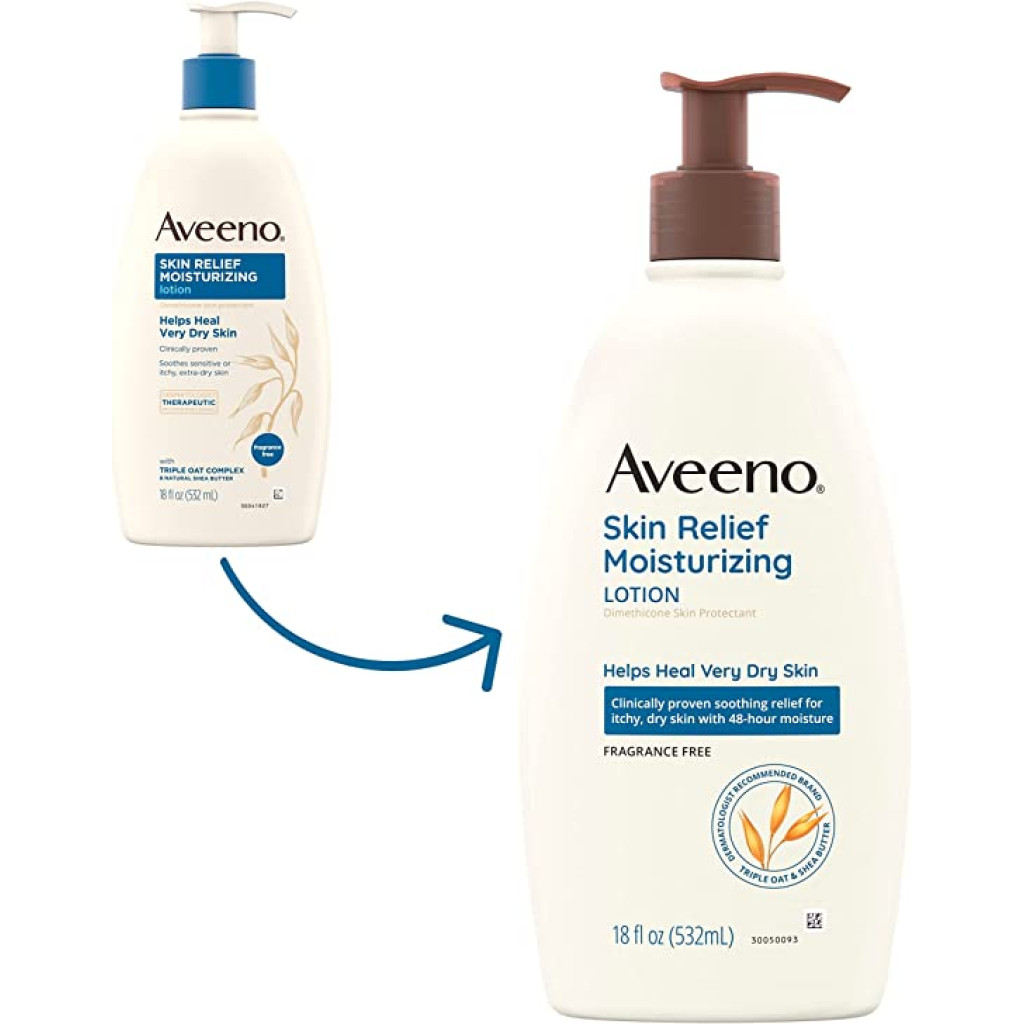 لوشن ترطيب وتهدئة البشرة بخلاصة الشوفان وزبدة الشيا - خالٍ من العطور - من أفينو 532 مل