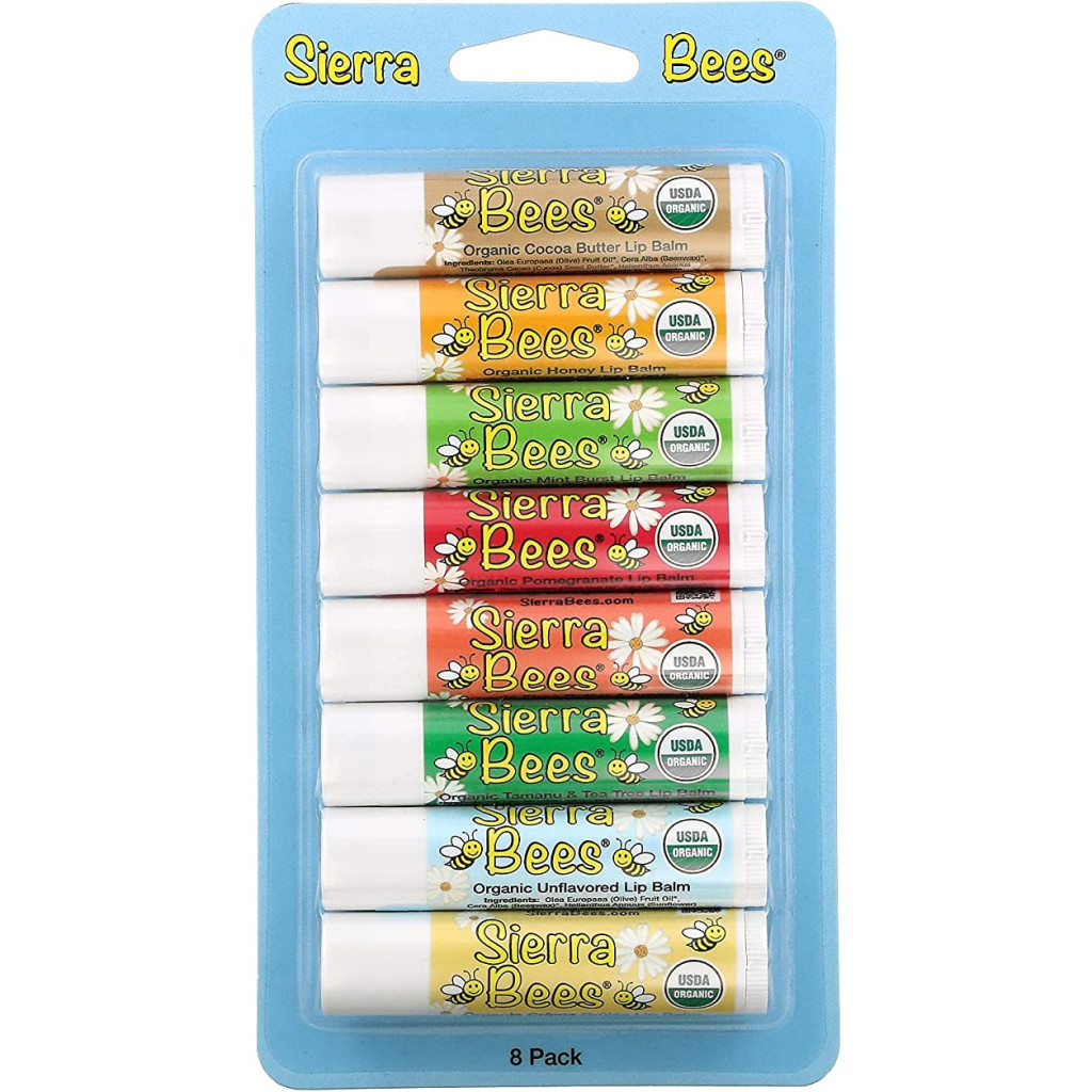 عبوة كومبو بلسم الشفاه العضوية، 8 عبوات.