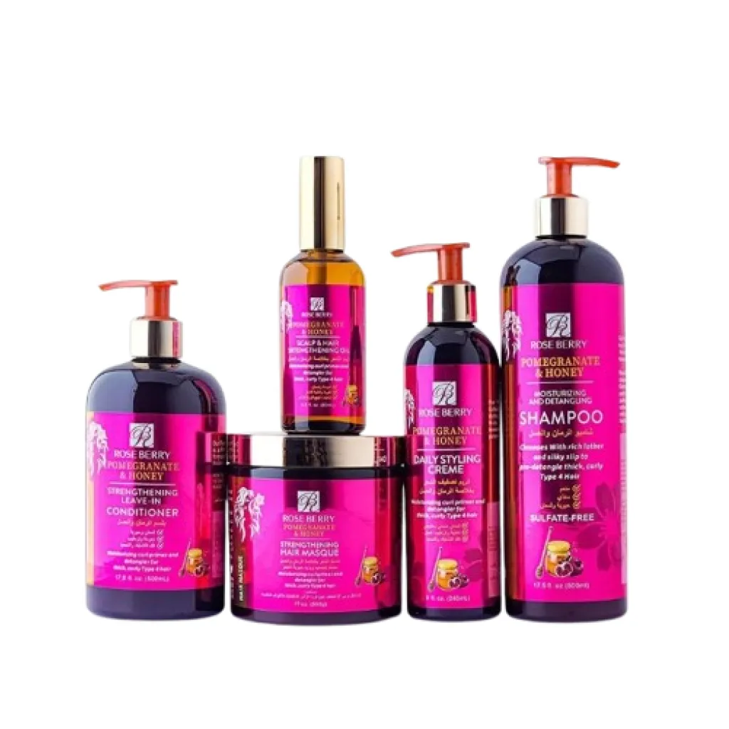 بكج العناية بالشعر بخلاصة الرمان والعسل من روز بيري (5 قطع)