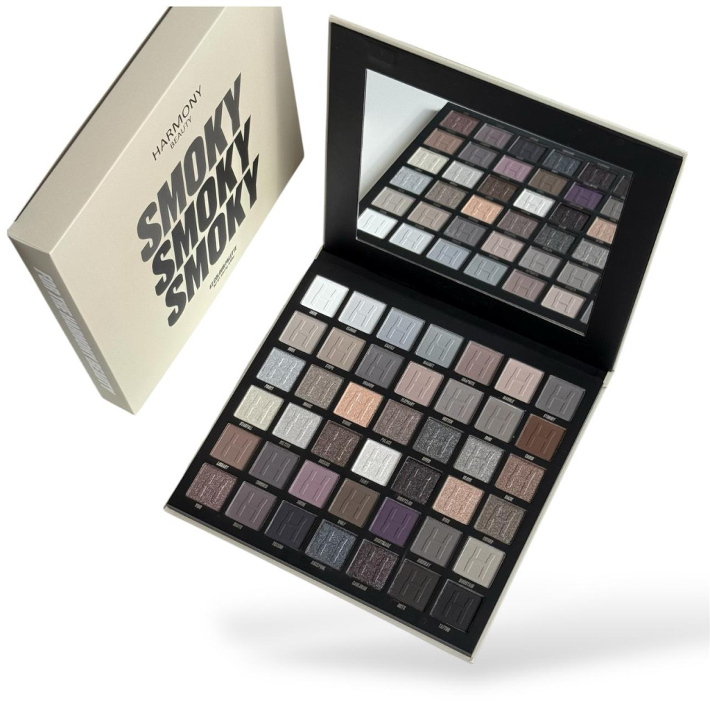 باليت ظلال العيون من هارموني الذي يحتوي على 42 لونًا مع درجات غامقة