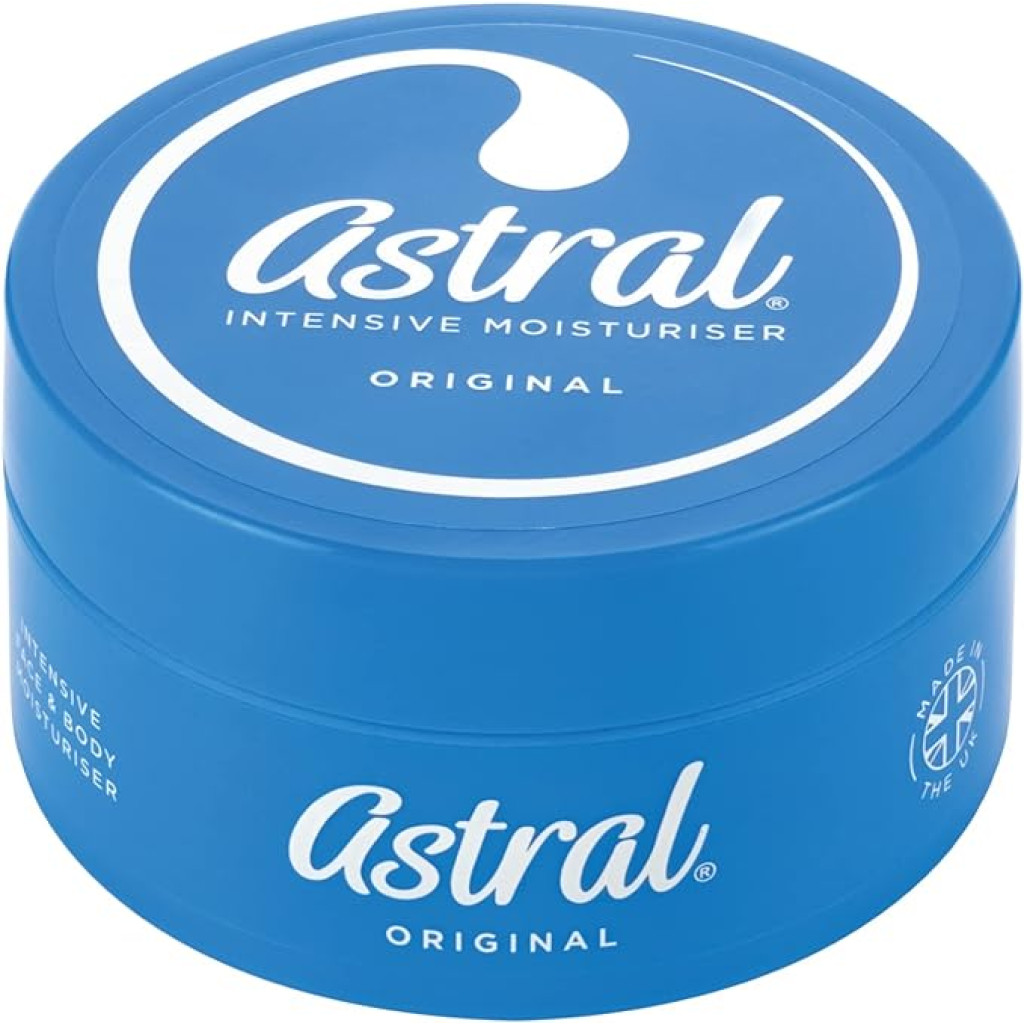 كريم أسترال (Astral) بحجم 500 مل هو مرطب مكثف يُستخدم لترطيب الوجه والجسم.