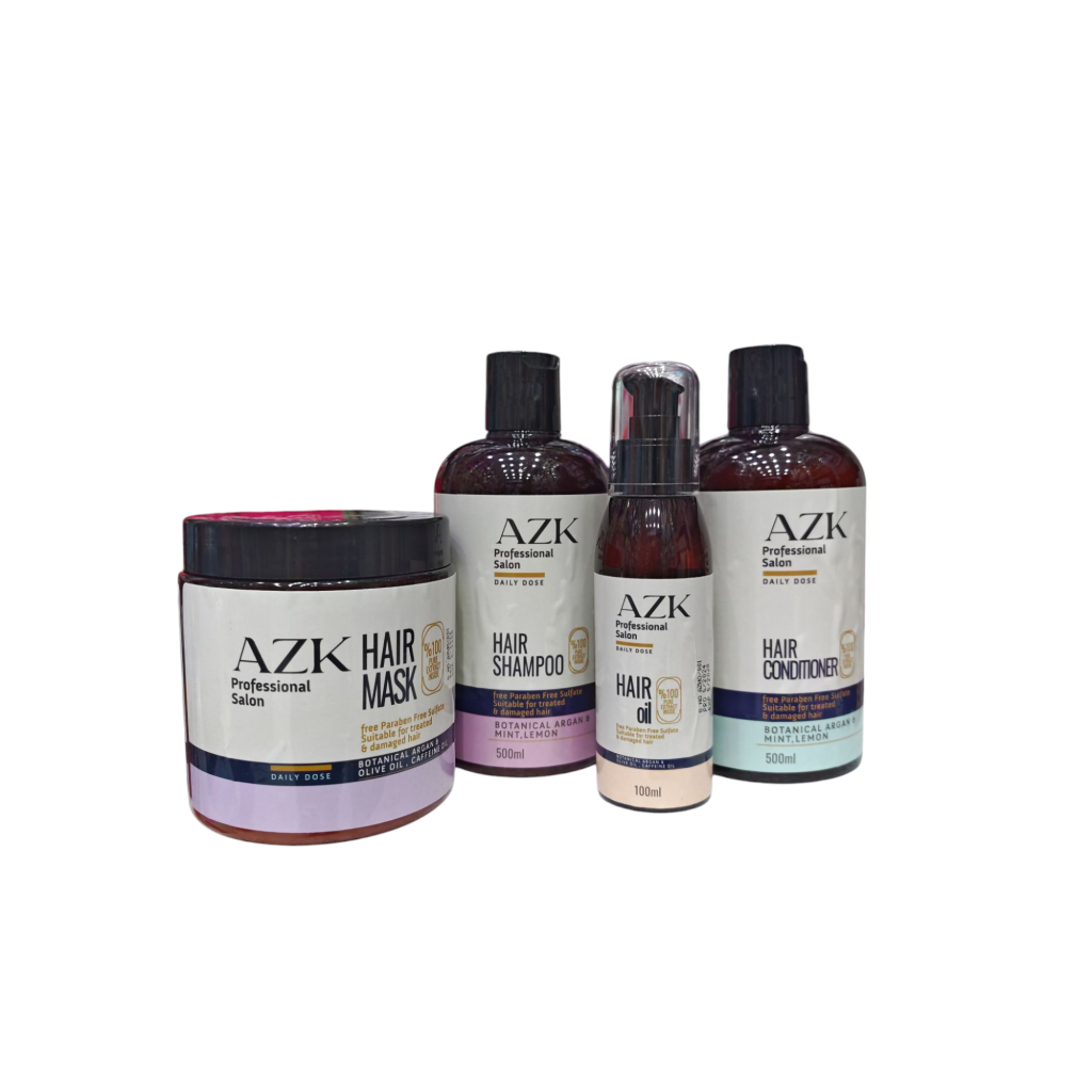 مجموعة أزاك بالكافيين وزيت الأرقان وزيت الزيتون لإعادة بناء خلايا الشعر