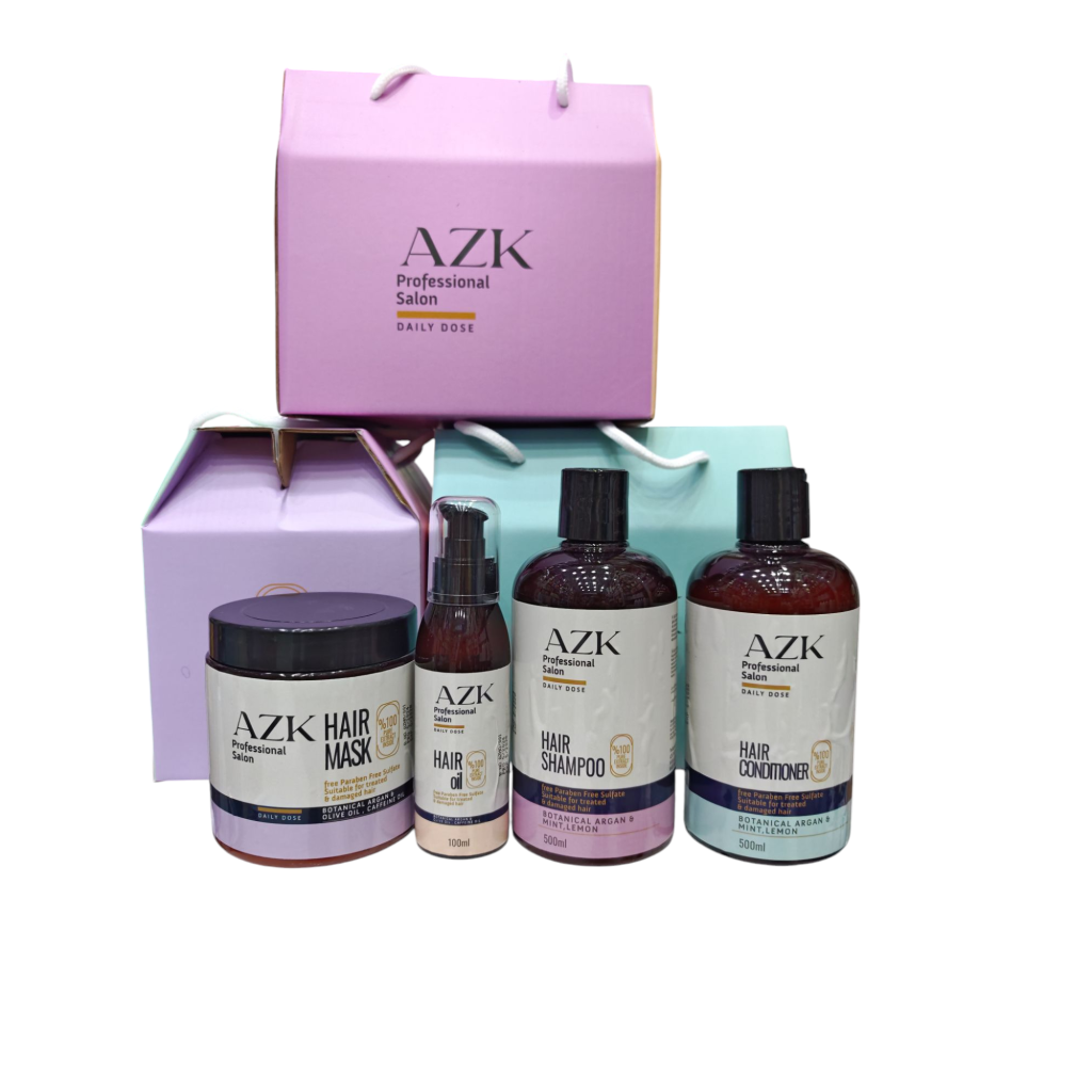 مجموعة أزاك بالكافيين وزيت الأرقان وزيت الزيتون لإعادة بناء خلايا الشعر