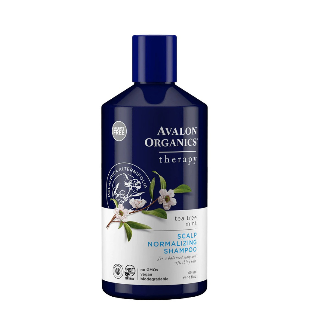 شامبو افالون أورجانكس لإنعاش فروة الرأس علاجي بالنعناع وشجرة الشاي 414 مل