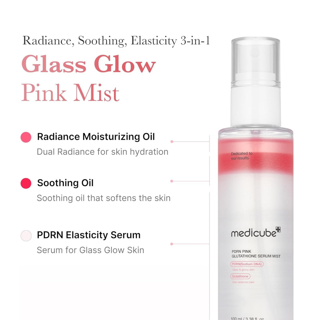 medicube PDRN Pink Glutathione Serum Mist بخاخ لأشراقة صحية وفورية
