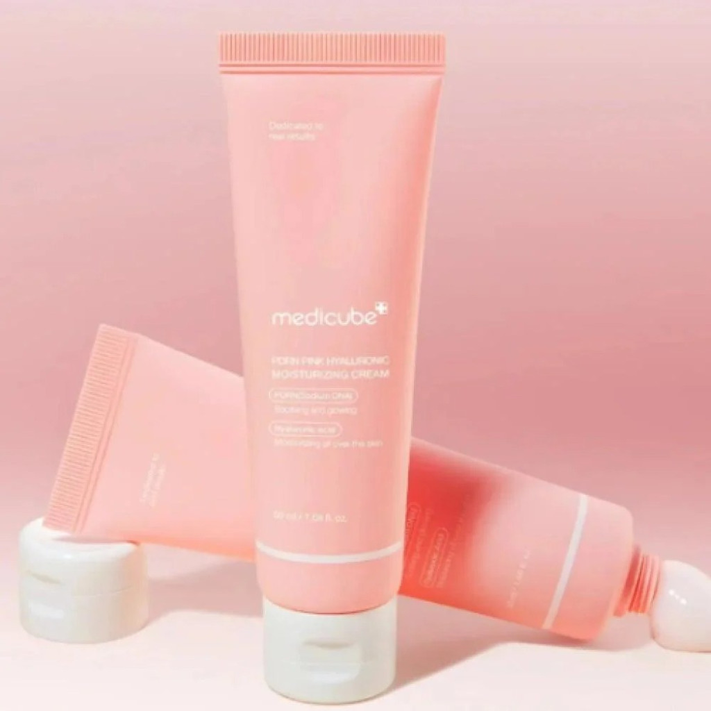 كريم مرطب بحمض الهيالورونيك الوردي من ميديكيوب -50مل