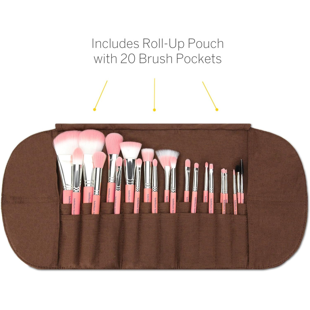 طقم فرش مكياج بينك بامبو ديلوكس من بديليوم تولز - 22 قطعة