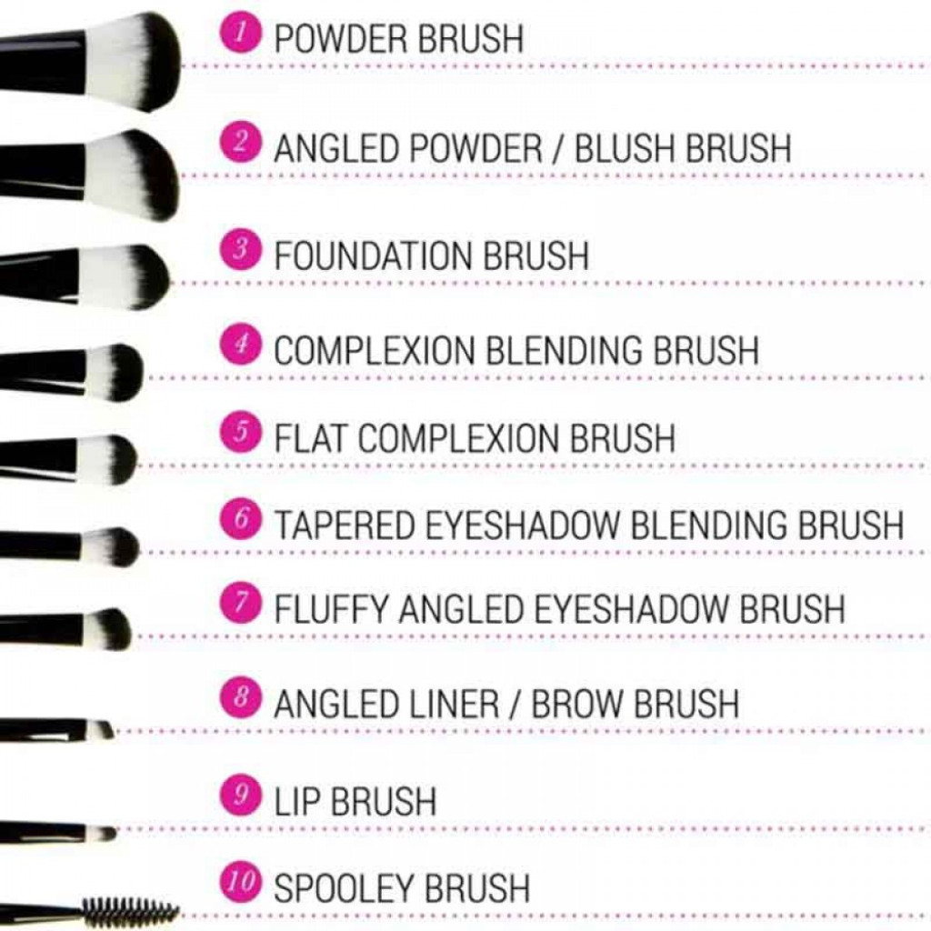 طقم فرش مكياج بوب ارت مكون من 10 قطع من بي اتش كوزماتيكس