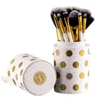 طقم فرش مكياج مكون من 11 قطع وردي/ذهبي من بي اتش كوزماتيكس