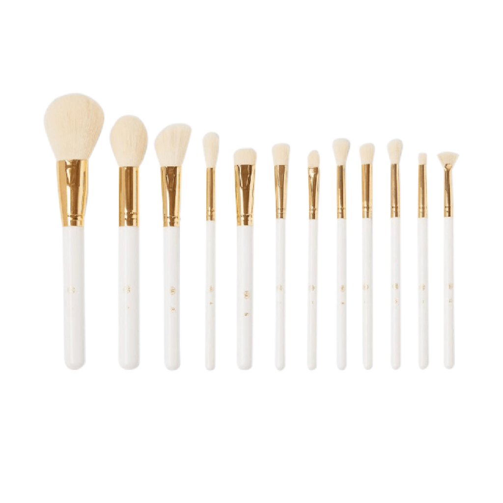 مجموعة فرش مكياج سنو بدي لايك يو من من بي اتش كوزماتيكس - 13 قطعة - أبيض