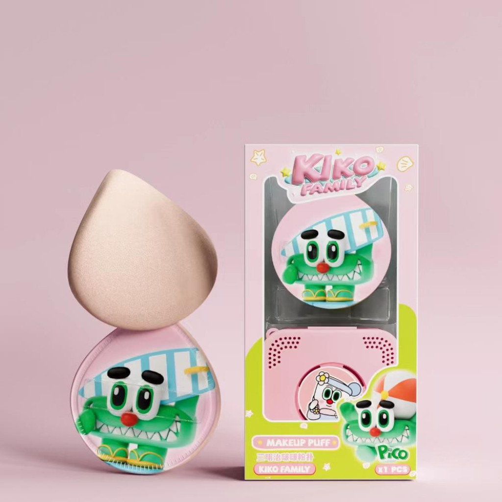 اسفنج مع حافظة كيكو فاملي وردي من كي اس دي