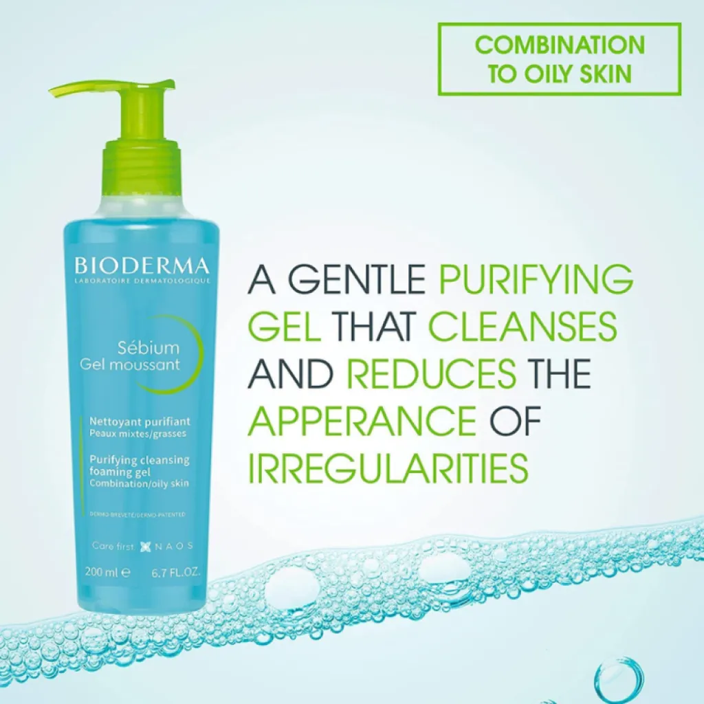 جل رغوي لتنظيف الوجه للبشرة الدهنية والمختلطة من بيوديرما - 200 مل