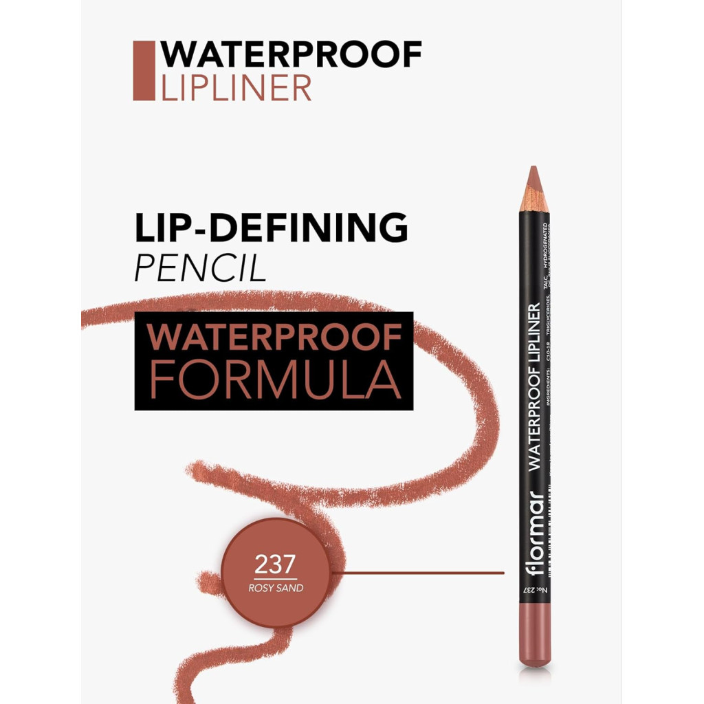 قلم تحديد شفاه مقاوم للماء من فلورمار، روزي ساند  طبيعي