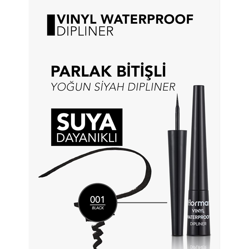 قلم تحديد مائي من فلورمار فينيل ضد الماء أسود، طبيعي