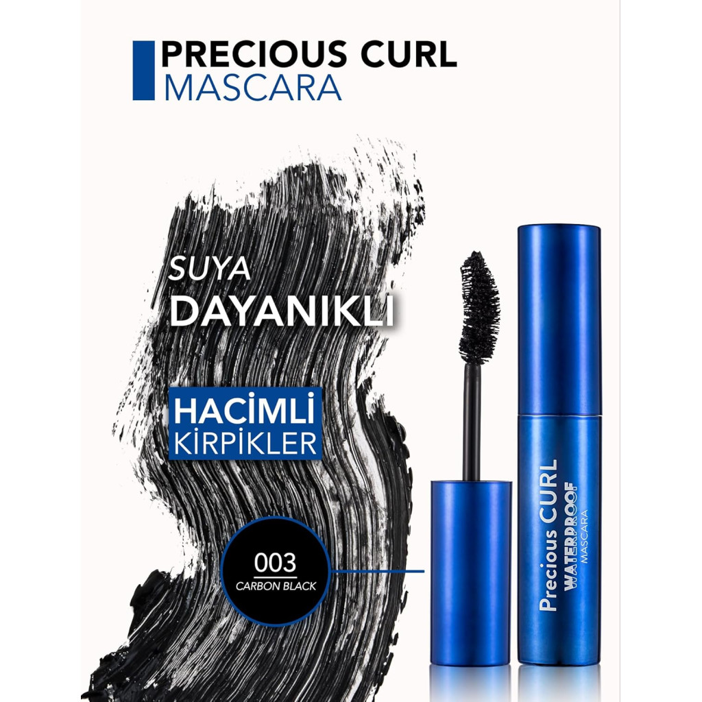 ماسكارا بريشوس المضادة للماء لرموش مقوسة من فلورمار، بلون اسود