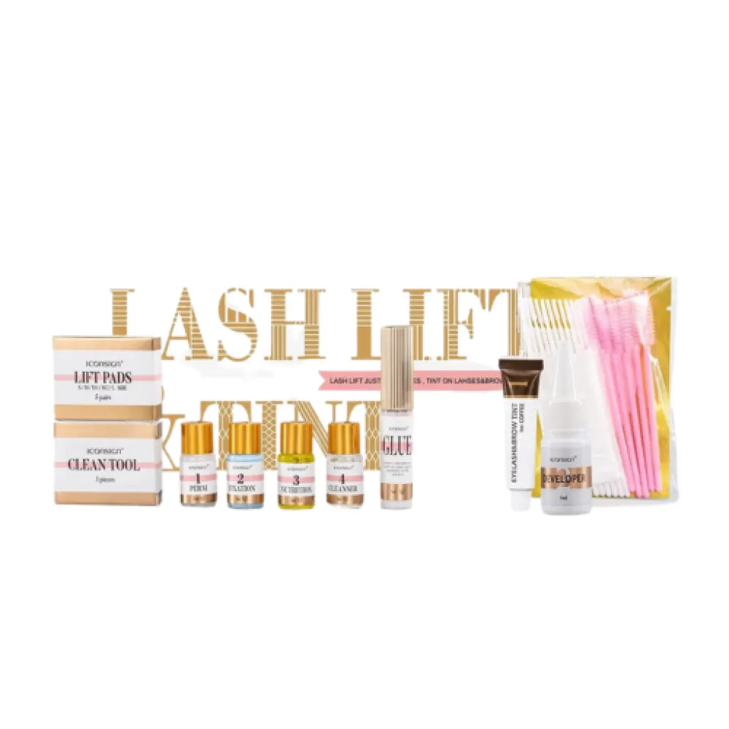 مجموعة رفع الرموش لاش لفت المطورة مع الصبغه