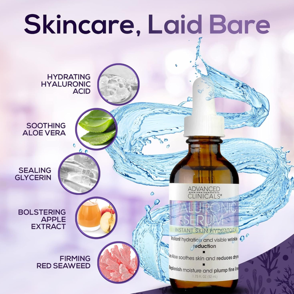 سيروم حمض الهيالورونيك لترطيب الوجه من من ادفانسد كلينكالز - 52مل
