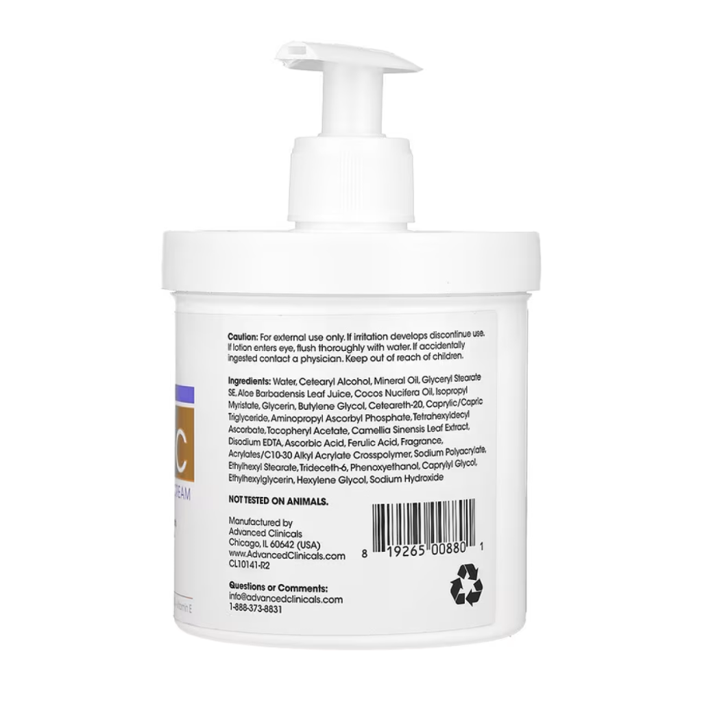 كريم متطور لتفتيح البشرة بفيتامين سي من ادفانسد كلينيكالز - 454جم