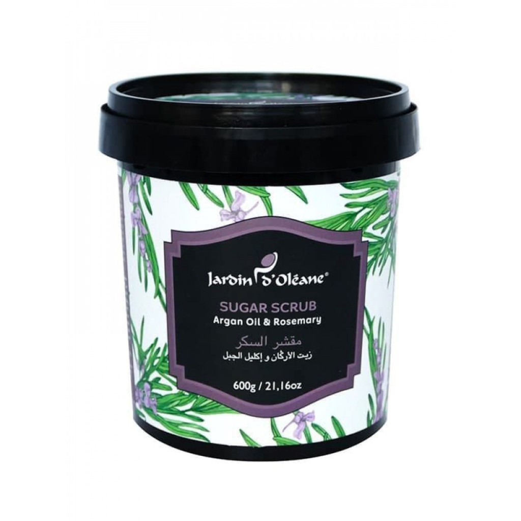 مقشر السكر بزيت الأرغان وإكليل الجبل من جاردن اوليان - 600 جم