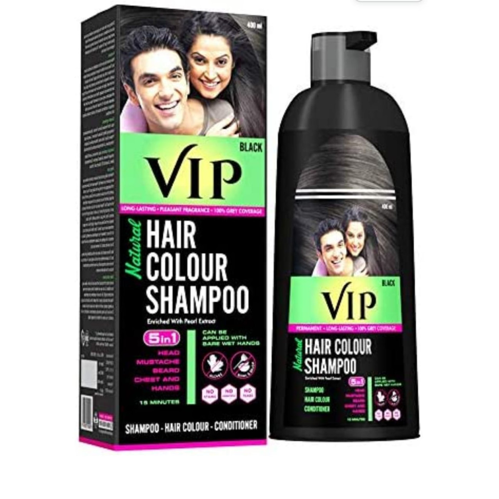 شامبو لصبغ الشعر باللون الأسود بخلاصة اللؤلؤ 5 في 1 من في أي بي 400 مل