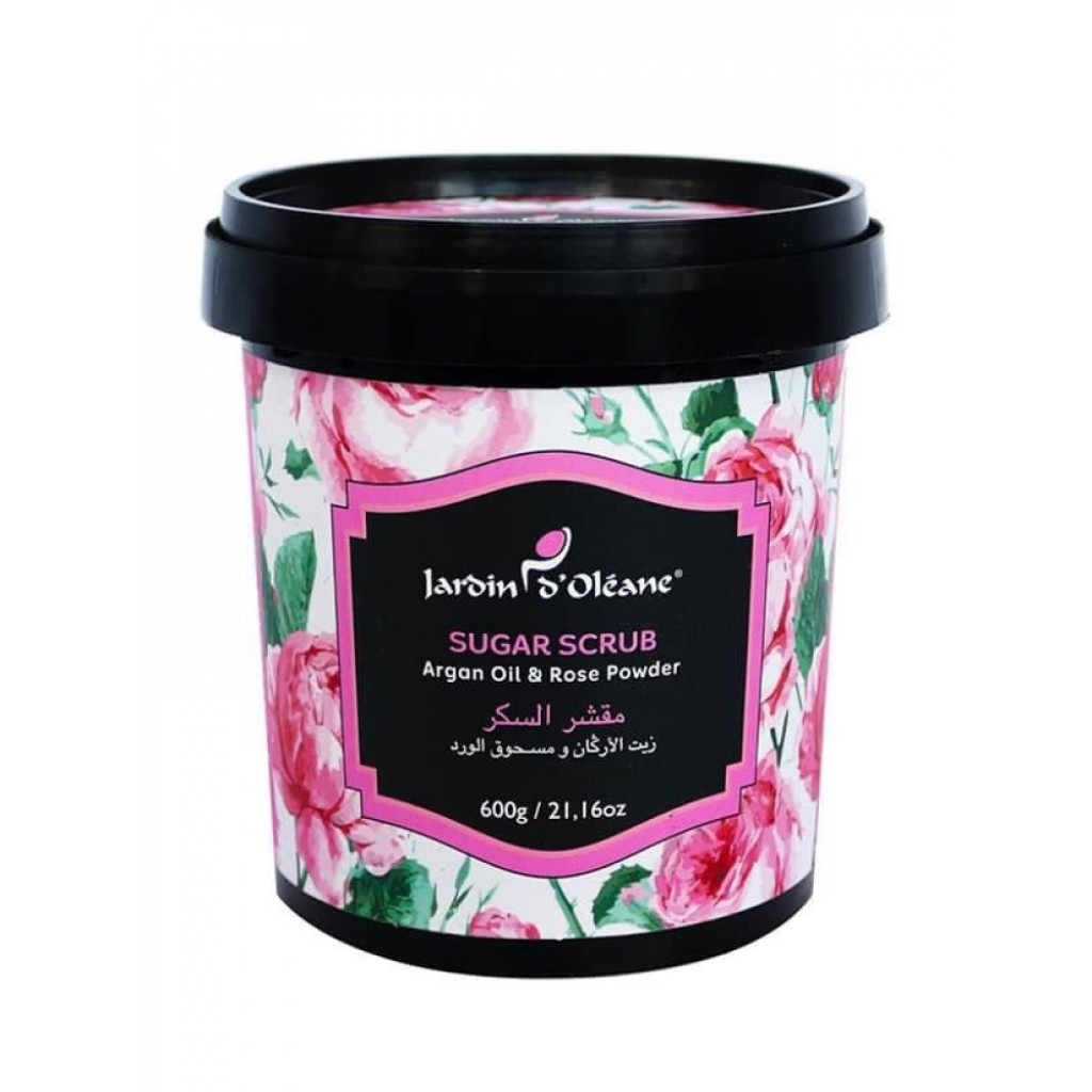مقشر السكر بزيت الأرغان والورد من جاردن اوليان - 600 جم