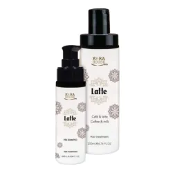 مجموعة مكونة من شامبو لاتيه بري وبروتين القهوة ومصل اللبن المعالج للشعر مع زيت المكاديميا وزبدة الشيا من كيرا هاوس