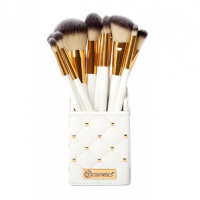 مجموعة فرش مكياج اليغانس أبيض من بي اتش كوزماتيكس -12 قطعة